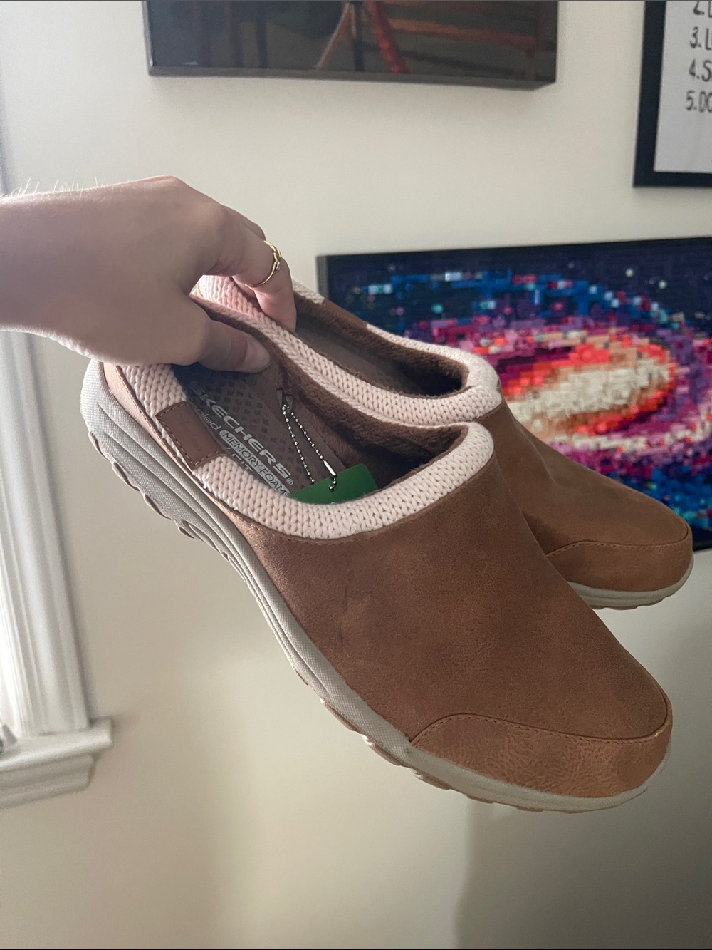Skechers Women’s Slip-On Suede Clogs in Brown